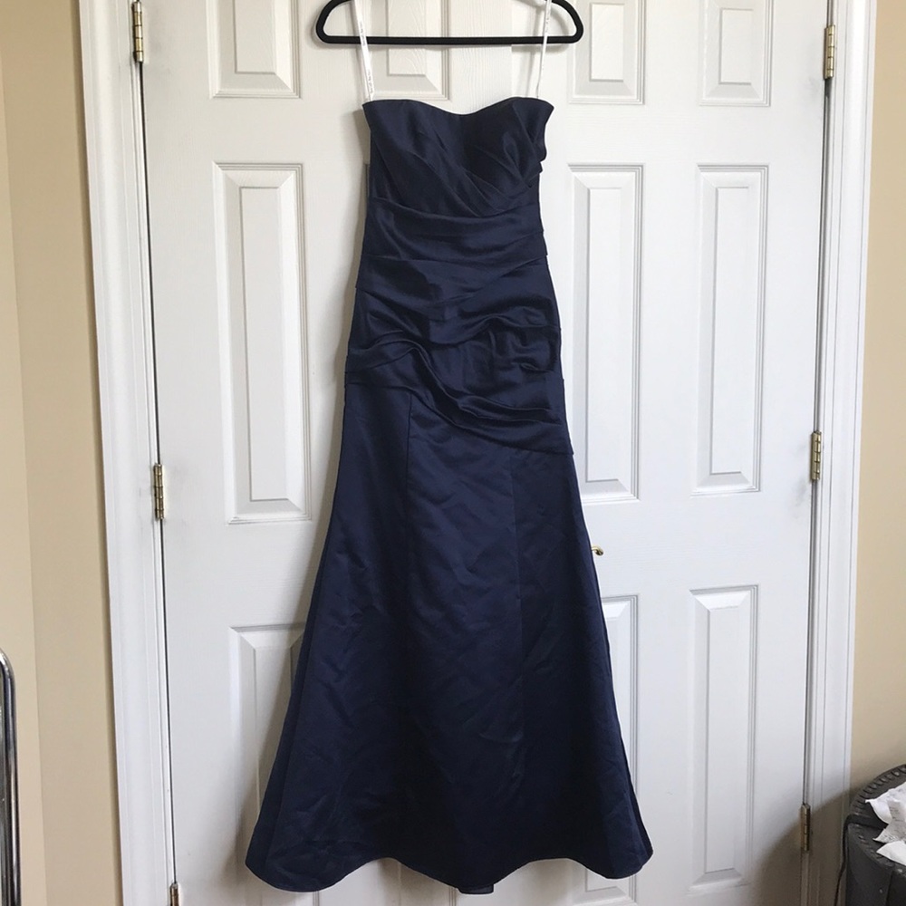 David’s Bridal Navy Blue Gown